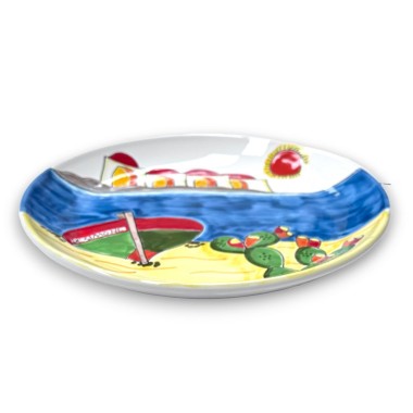 Piatto tondo 24 cm Dammusi Elaborato ceramiche siciliane de simone Piatto tondo 24 cm Dammusi Elaborato ceramiche siciliane de simone